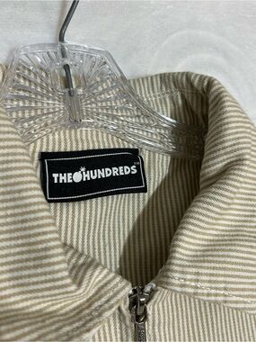 The Hundreds Cream & Tan Striped Zip Jacket